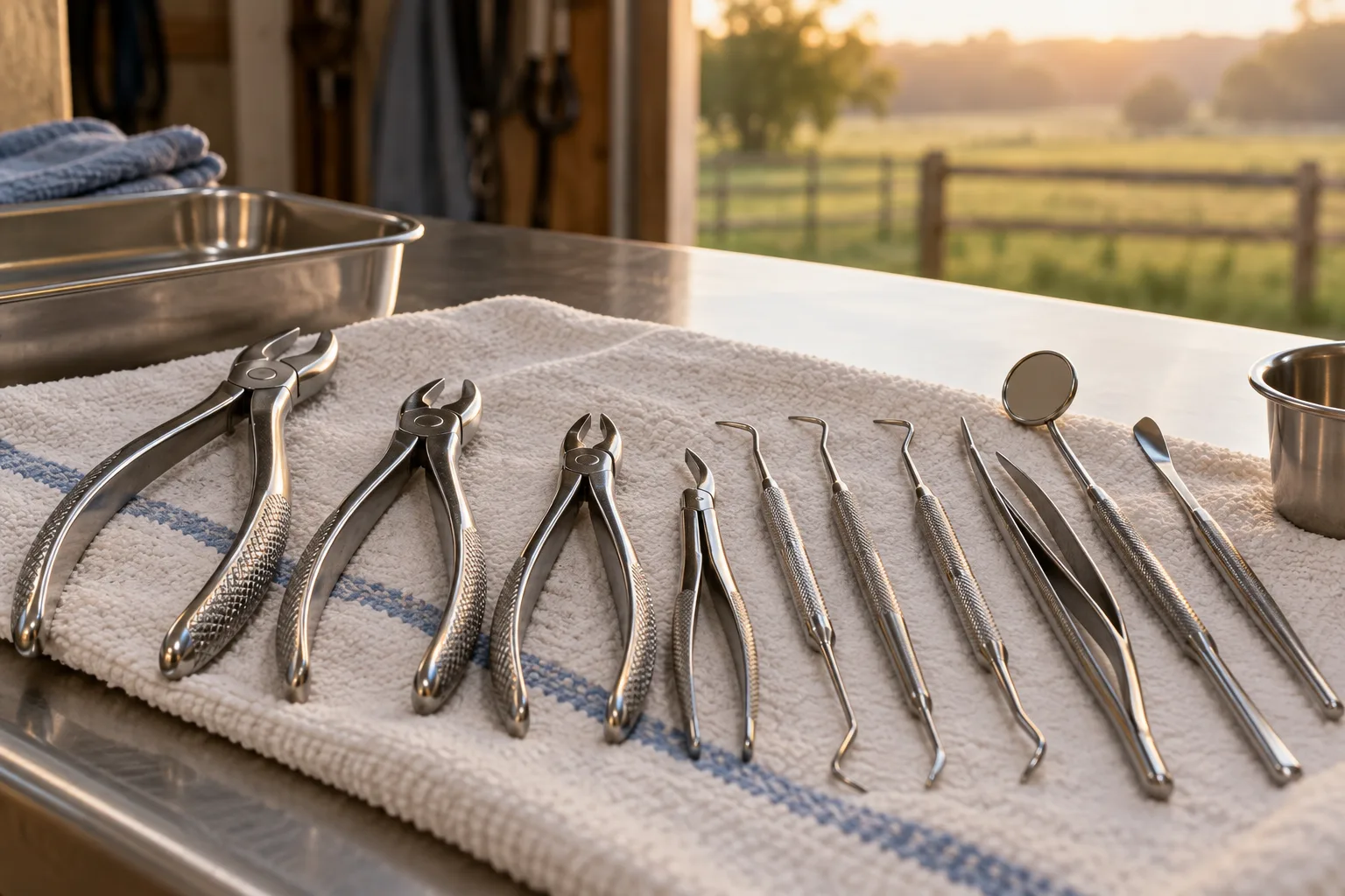 Clean tools, ready for the day.