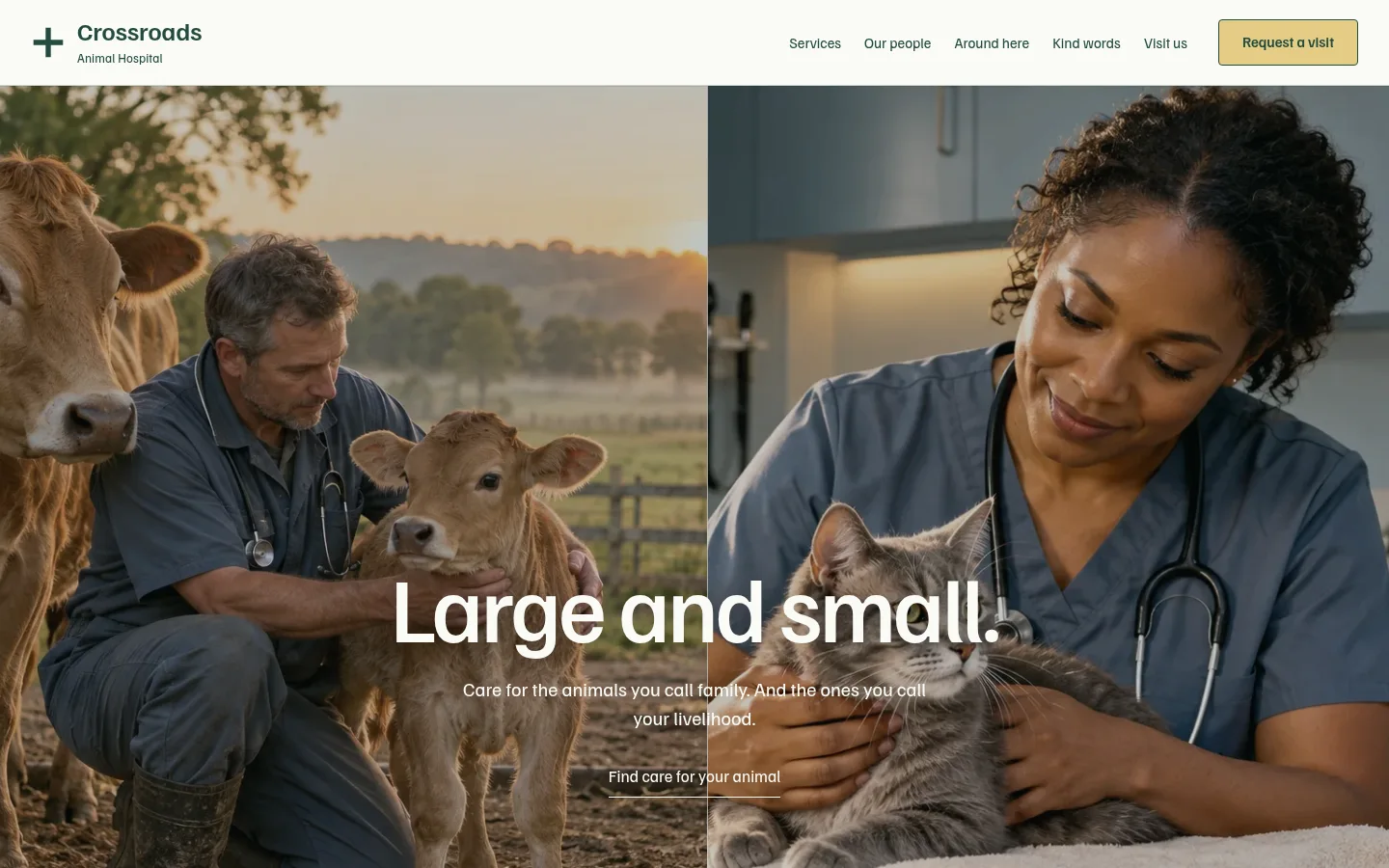 Crossroads Animal Hospital website preview