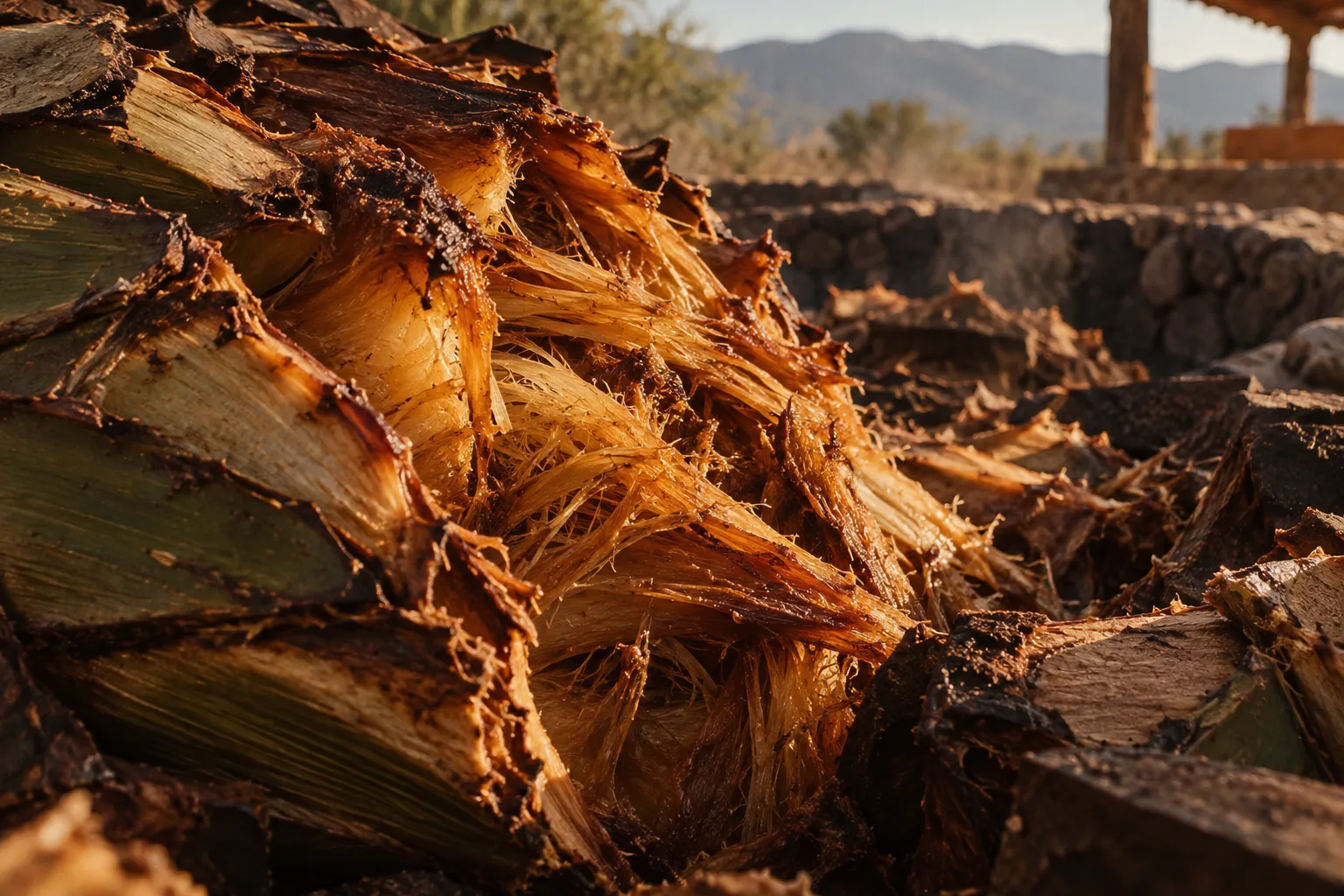 Roasted agave fibers