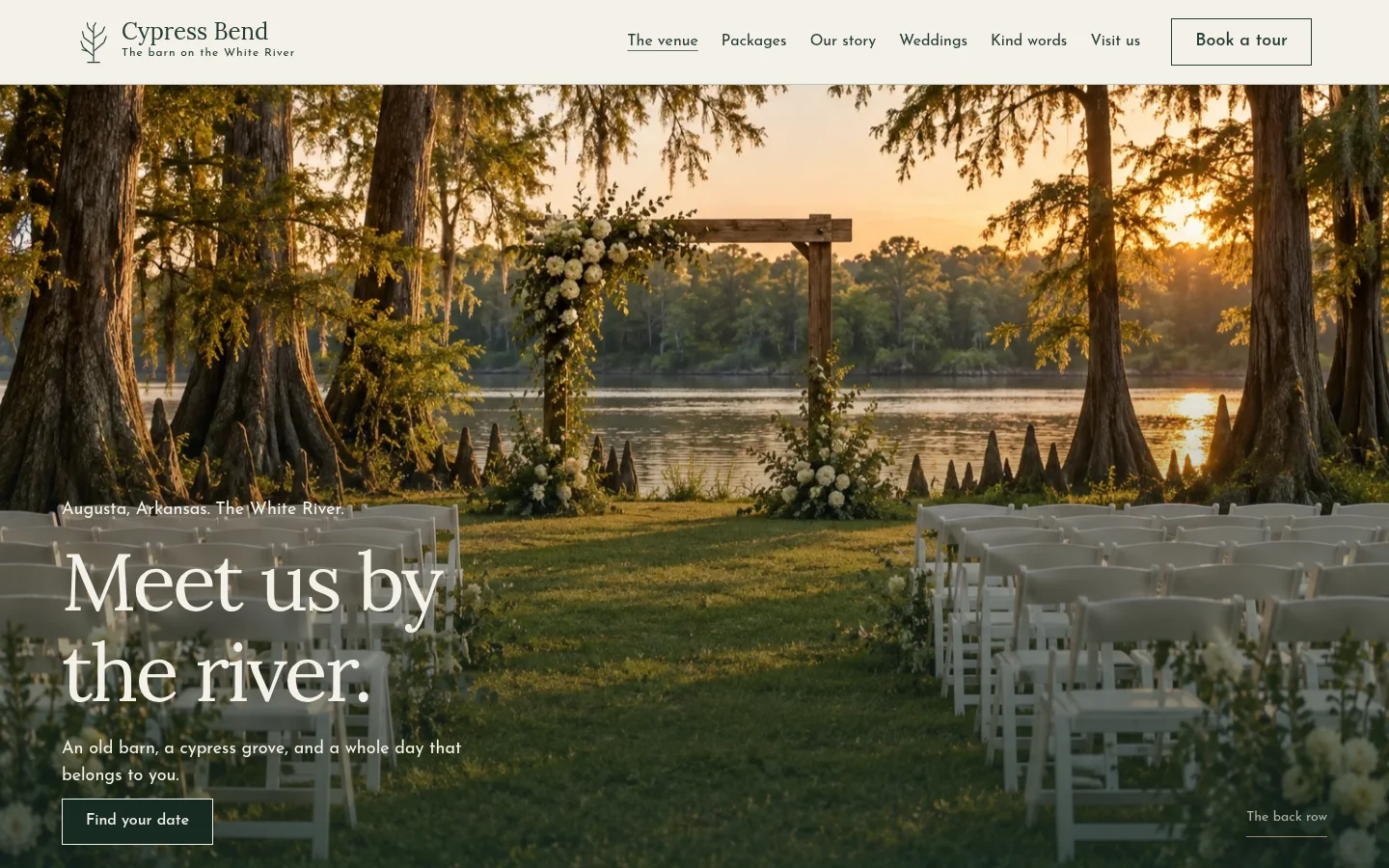 The Barn at Cypress Bend website preview