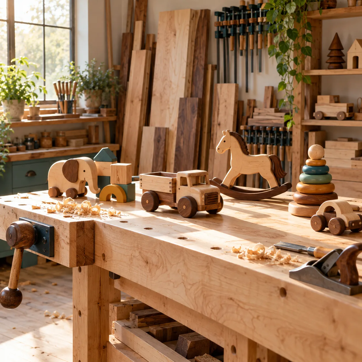 Morning light in the Pinecone workshop