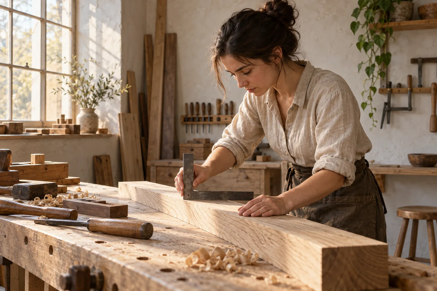 June checking a board