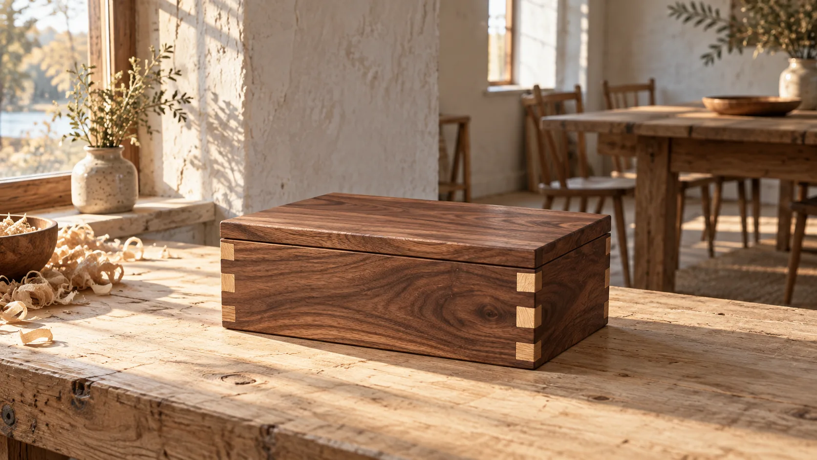 A keepsake box on the bench